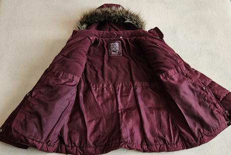 Dívčí teplá zimní bunda s kožíškem, vel.146, c&a, c&a,146