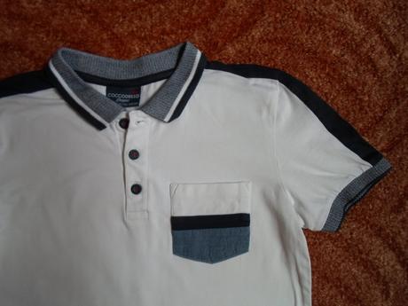 Bílé tričko triko s límečkem polo, coccodrillo,134