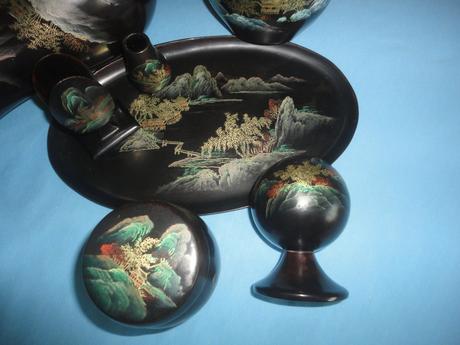 7 dílný retro set, čínský motiv,