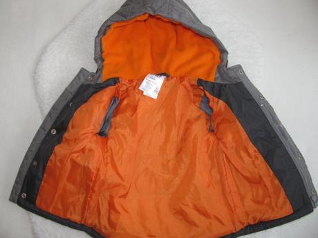 Šedá zimní bunda s kapucí v.6-9 měs., baby,74