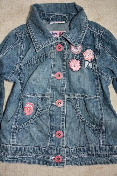 Džínová bunda s kytičkama, dopodopo,98