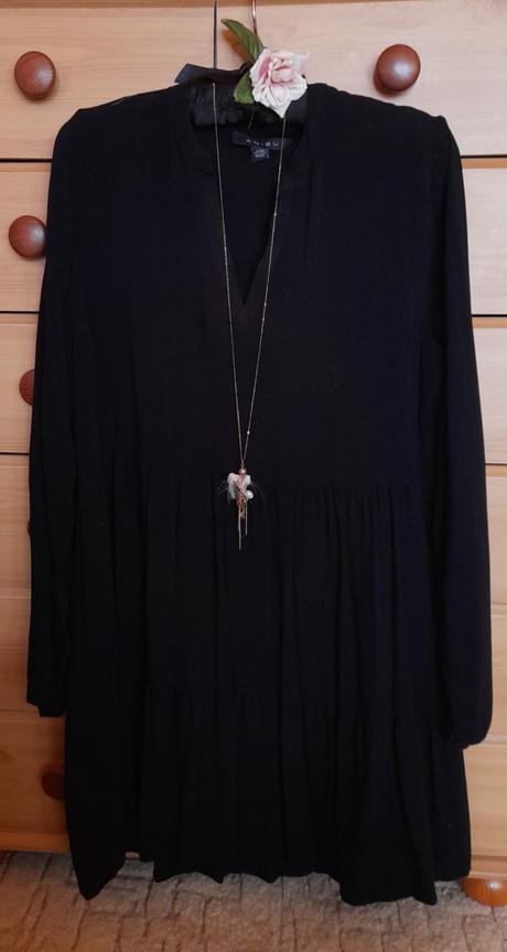 Amisu černé viskózové krátké šaty, amisu,42