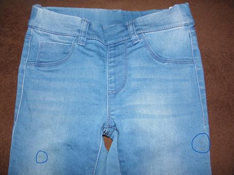 Riflové / džínové jeggíny zn. dopodopo vel.128, dopodopo,128