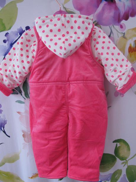 Teplá sametková souprava-kalhoty, kabátek s kapucí, 80