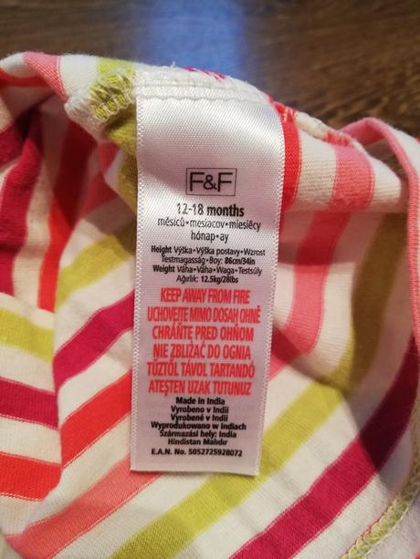 Pruhované tričko s dlouhým rukávem, f&f,86