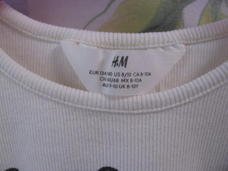 Bavlněné pružné řádkované crop top tričko, h&m,140