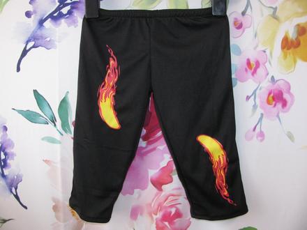 Maškarní kostým-kalhoty ohnivý mužíček v.1-2 roky,