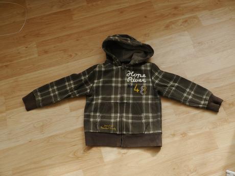 Hneda kostkovana velmi tepla mikina, h&m,122