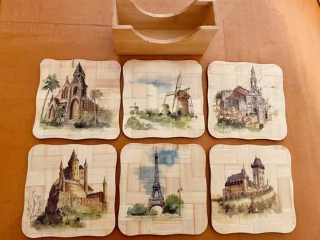 Retro podtácky / hrady, zámky, 