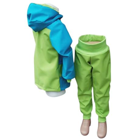 Dětská softshellová souprava  modro-zelená, 104