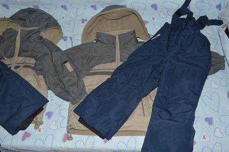 2x zimní bunda oteplené kalhoty, lupilu,104