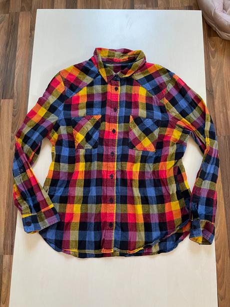 Káro košile, vel neuvednea nošena cca m volně, měř, tu,m