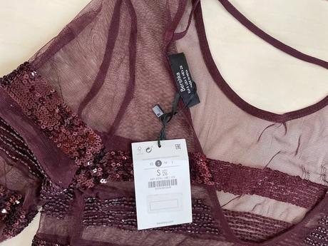 Nový průhledný top s flitry, vel s, bershka - s va, bershka,s