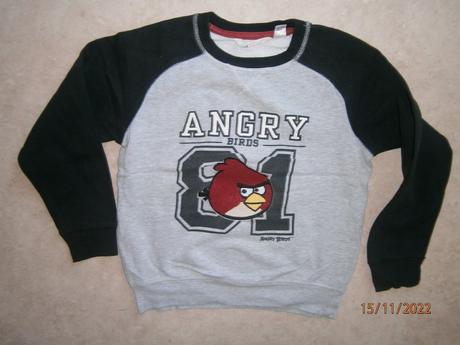 Mikina angry birds, vel. 134/140, h&m,134
