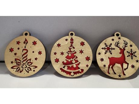 Dřevěná baňka set 3 ks, 