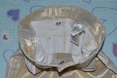 Zlaté elastické džíny, rifle, džegíny, vel. 116, h&m,116