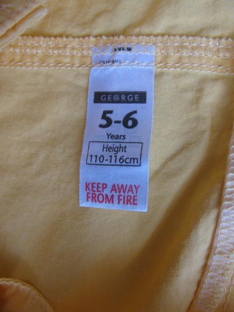 Žluté plátěné dívčí šortky, kraťasy, george,116