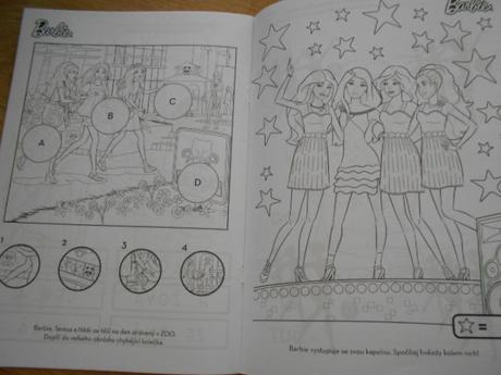 Kniha barbie hádanky a omalovánky 2 kusy,