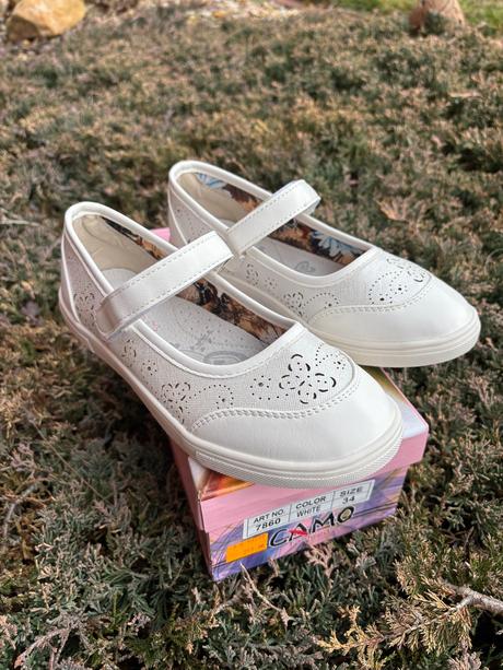 Bílé balerínky 34 top stav, camo,34