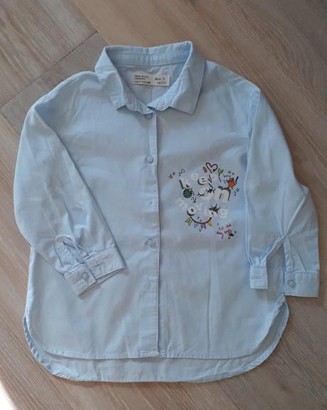 Světle modrá dívčí košile zara, vel. 110, zara,110
