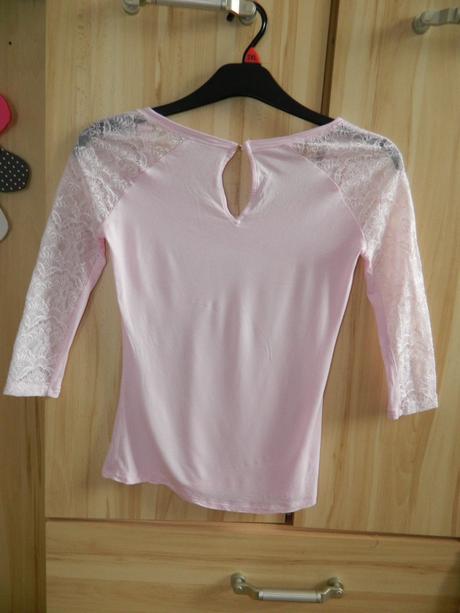 Dámské růžové tričko 3/4 rukáv vel. 36/s, bershka,s