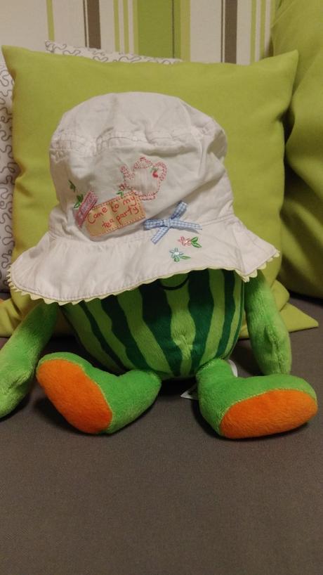 Bílý plátěný klobouček / klobouk obvod 43 cm, mothercare,68