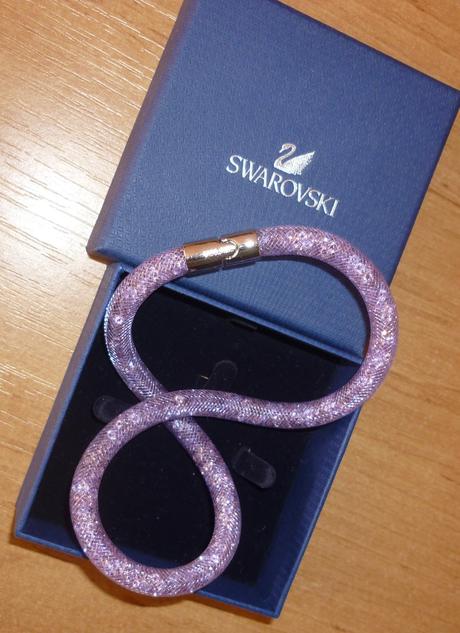 Lila/fialový náramek s krystaly swarovski, swarovski