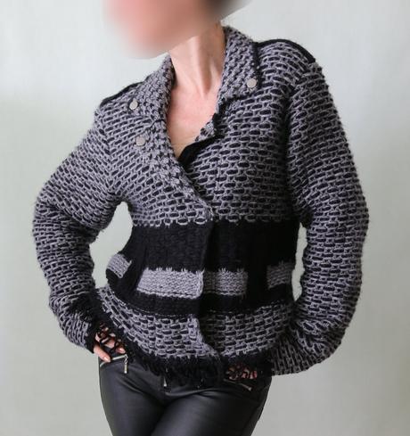 Kabátový svetr na zip mikaella ess vel.40, l