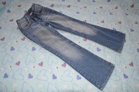Lehce elastické džíny s cvočky, 140