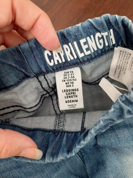 Riflové 3/4 kraťasy h&m 98 top stav, h&m,98