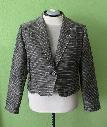 Šedostříbrné efektní sako z hrubé tkaniny tara xxl, xxl