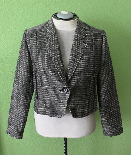 Šedostříbrné efektní sako z hrubé tkaniny tara xxl, xxl