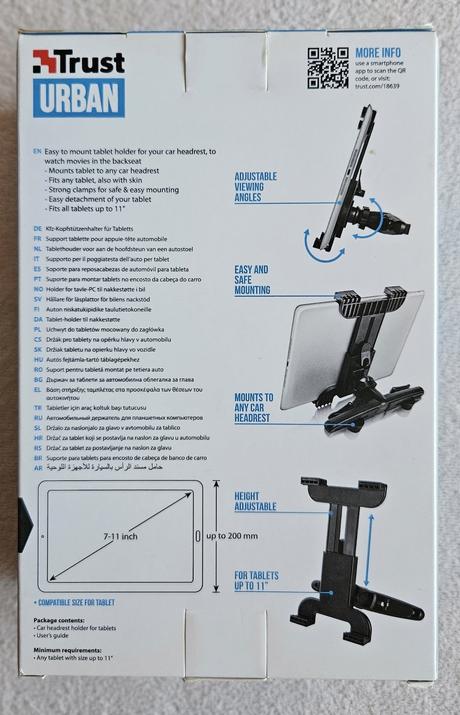 Držák na tablet do auta na opěrku hlavy+odvlhčovač, 