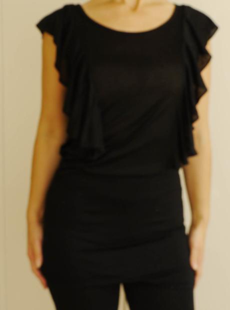 Cerne pary tricko s volanky vel.xs h&m, h&m,xs