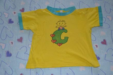 Žluté bavlněné tričko, vel. 98, 98