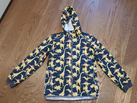 Tmavomodrá softshellová bunda s dinosaury, 134/140, 134