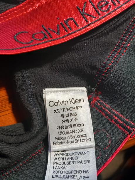 Po120.černo-červená podprsenka calvin klein,vel.xs, calvin klein,xs