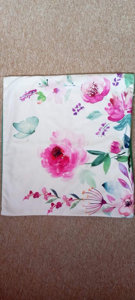 Povlak na polštářek "květy - zadní část zelená", 