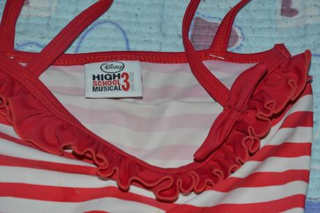Červené pruhované plavky s kanýry, disney,116