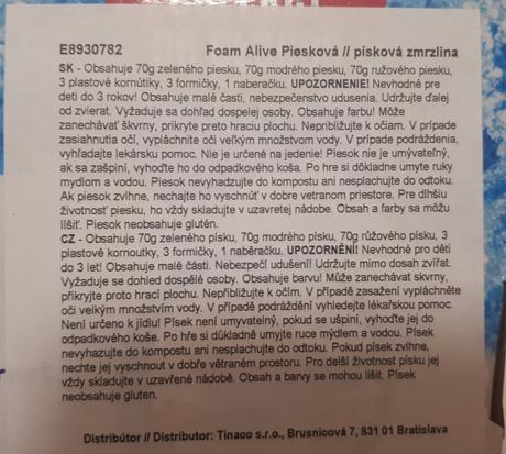 Foam alive - písková zmrzlina,