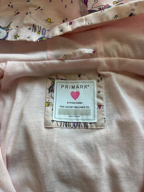 Větrovka/ párka  jaro/podzim unicorn- v.8/9 let, primark,134