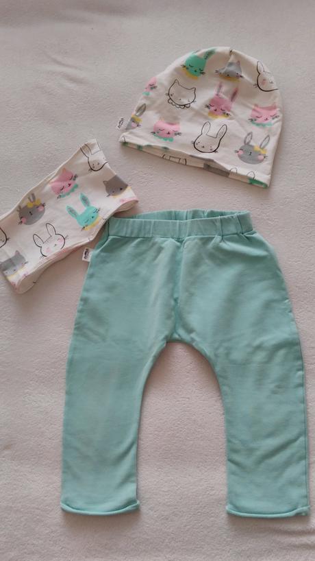 Set tepláky, čepice a nákrčník vel. 80-86, 80