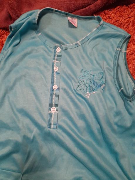 Košile noční tyrkysová bez rukávů, m