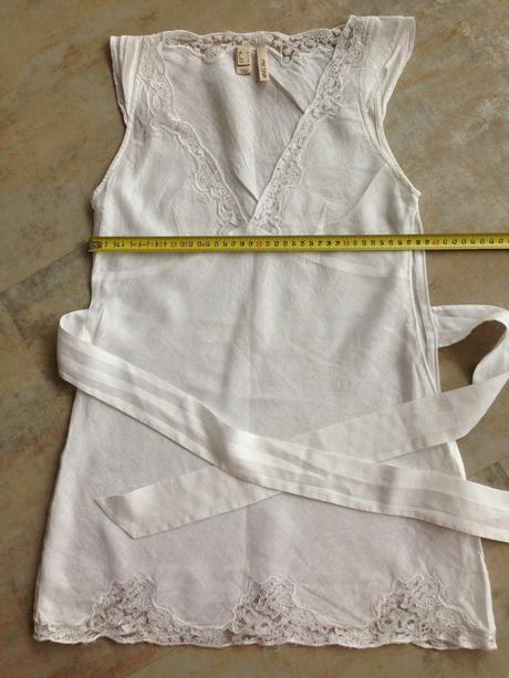 Komplet bílá tunika,kalhoty mango vel.m,36 krajka, mango,m