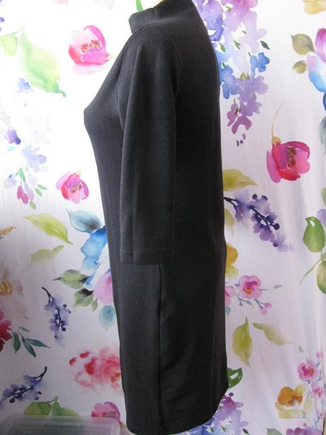 Černé pouzdrové šaty s 3/4 rukávy-jaro, podzim, m