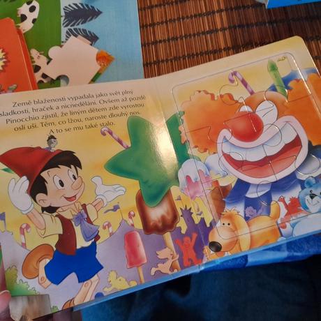 Puzhle knížka pinocchio pro dězi, 