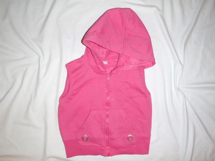 Nádherná růžová bavlněná vesta s kapucí, cq,110