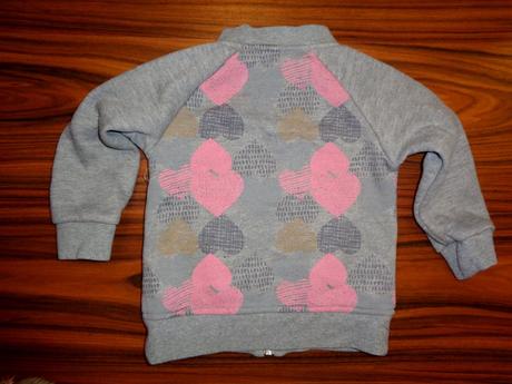 Pěkná šedá srdíčková mikina 92/98, 92