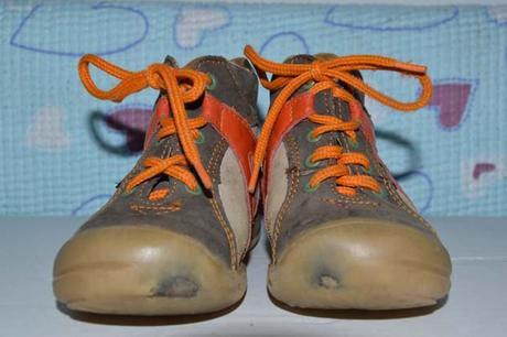 Hnědo oranžové zdravotní kotníčkové boty, pohorky, fare,23