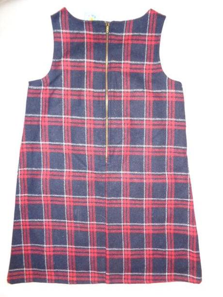 Nádherná teplá káro šatovka - červenomodrá, kids,140